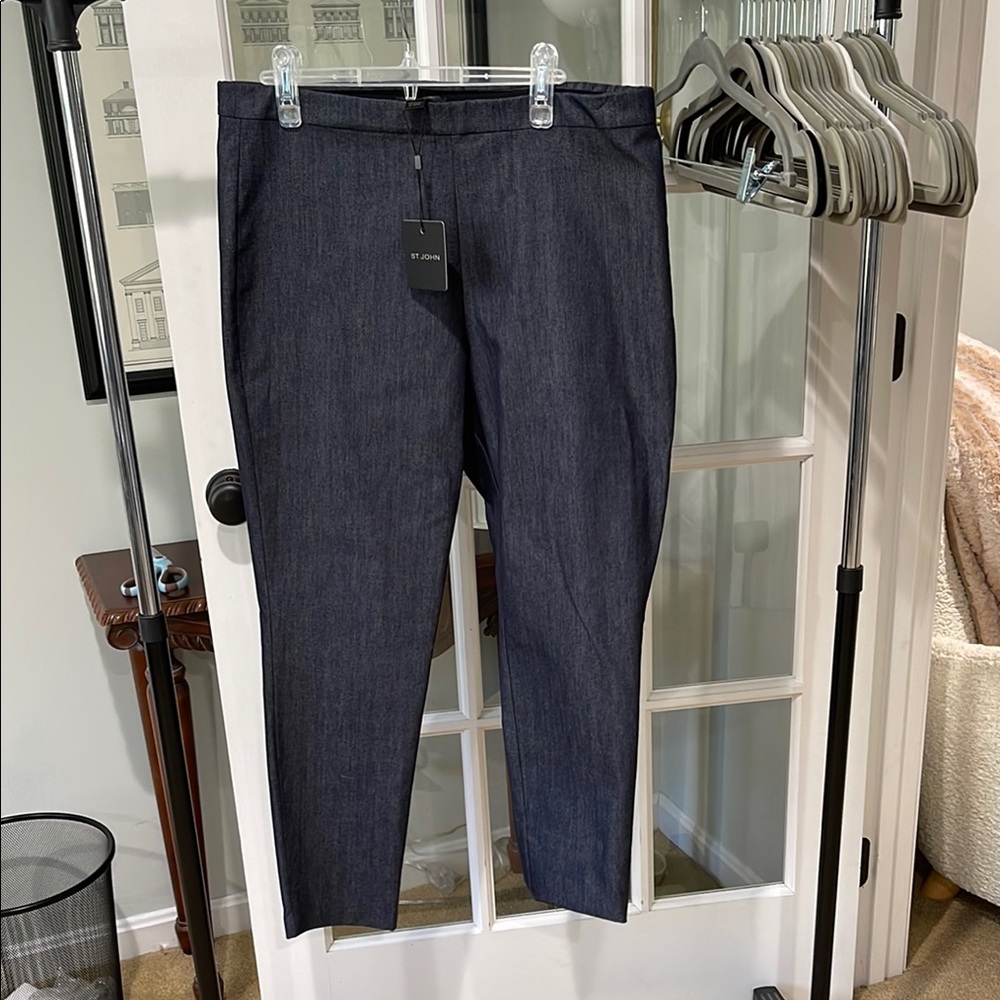St. John Women's Straight Leg Pants - Dark Blue